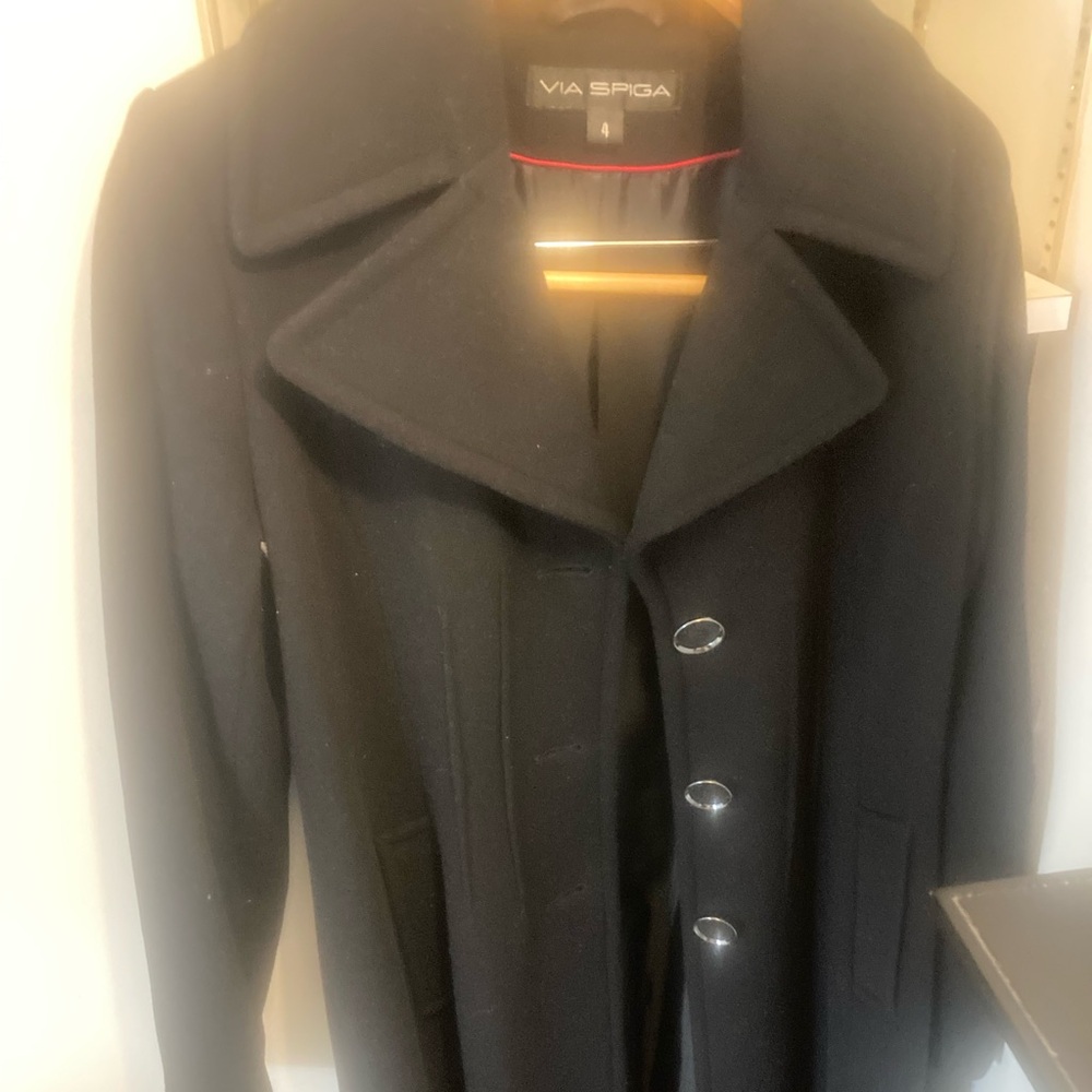 Long black coat.